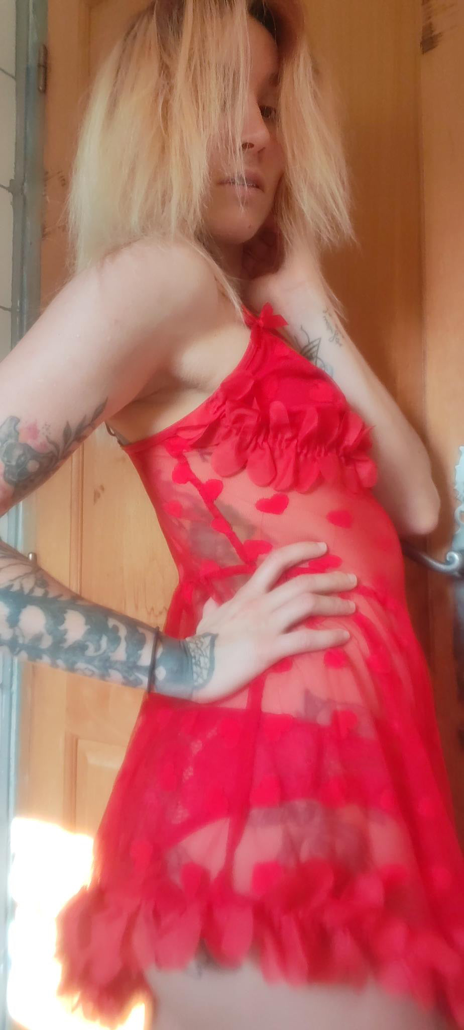 Valentina – Romantisches rotes Tüllnachthemd