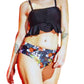 Calypso - Black Bustier Swimsuit Floral Briefs