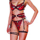 Samantha – BH-Set – Tanga – Strumpfhalter – Blumenmuster
