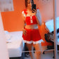Céleste – Edles Red Velvet Outfit