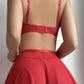 Fanny - Red Floral Set with Skirt and Lace