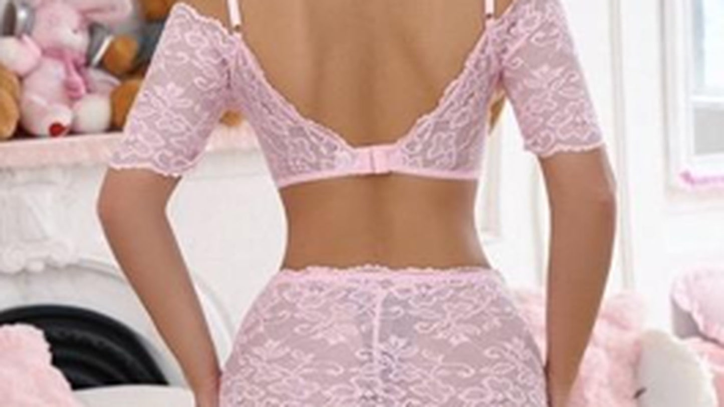 Saskia - Pink Lace Set