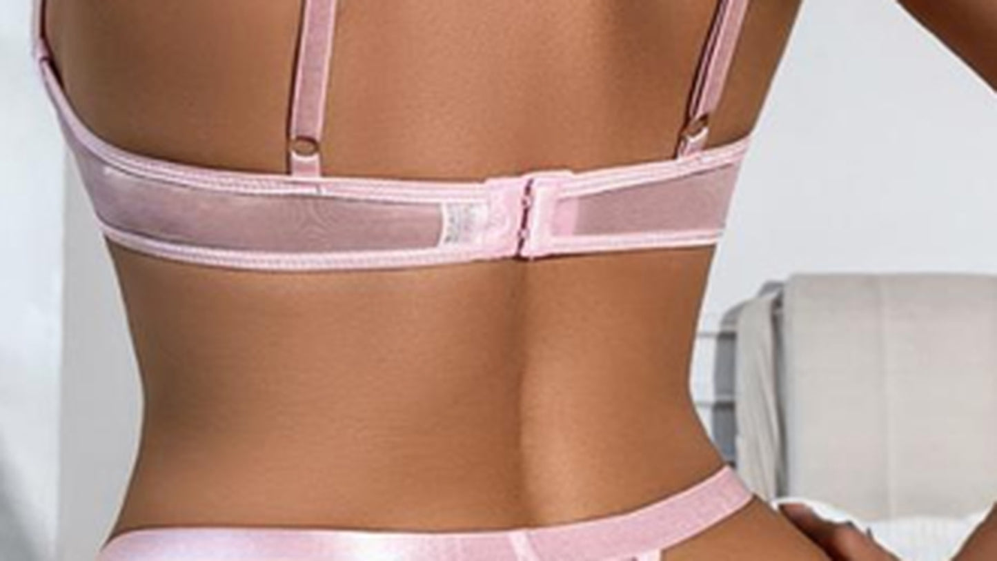 Chloé – BH- und Tanga-Set aus zartrosa Satin