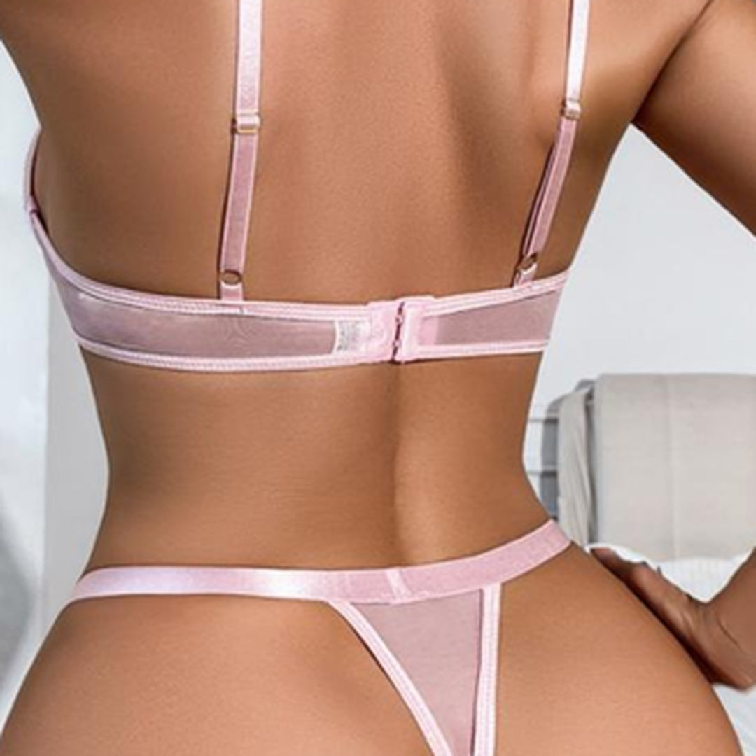Chloé – BH- und Tanga-Set aus zartrosa Satin