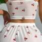 Lola - Zartes Pyjama-Set mit weißem Trägertop und Shorts