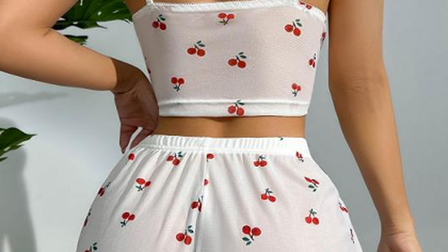 Lola - Zartes Pyjama-Set mit weißem Trägertop und Shorts