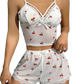 Lola - Zartes Pyjama-Set mit weißem Trägertop und Shorts
