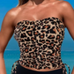Volga - Leopard Bustier Swimsuit Black Panties